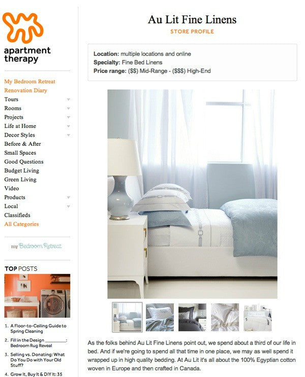 Apartment Therapy Au Lit Fine Linens Store Profile