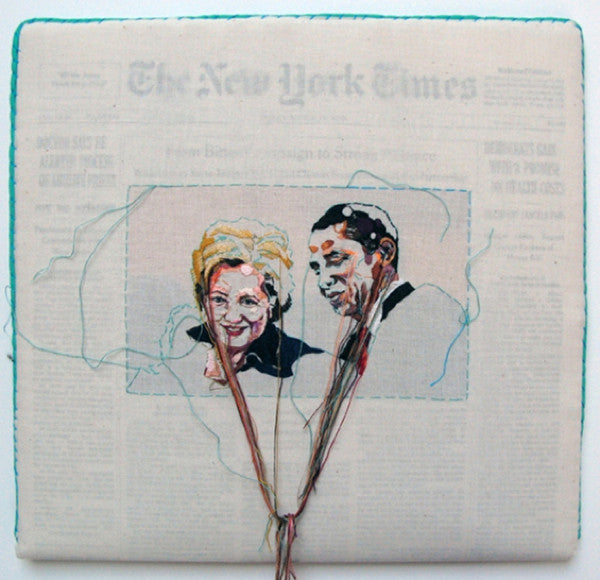 Embroidered Newspapers by Lauren DiCioccio