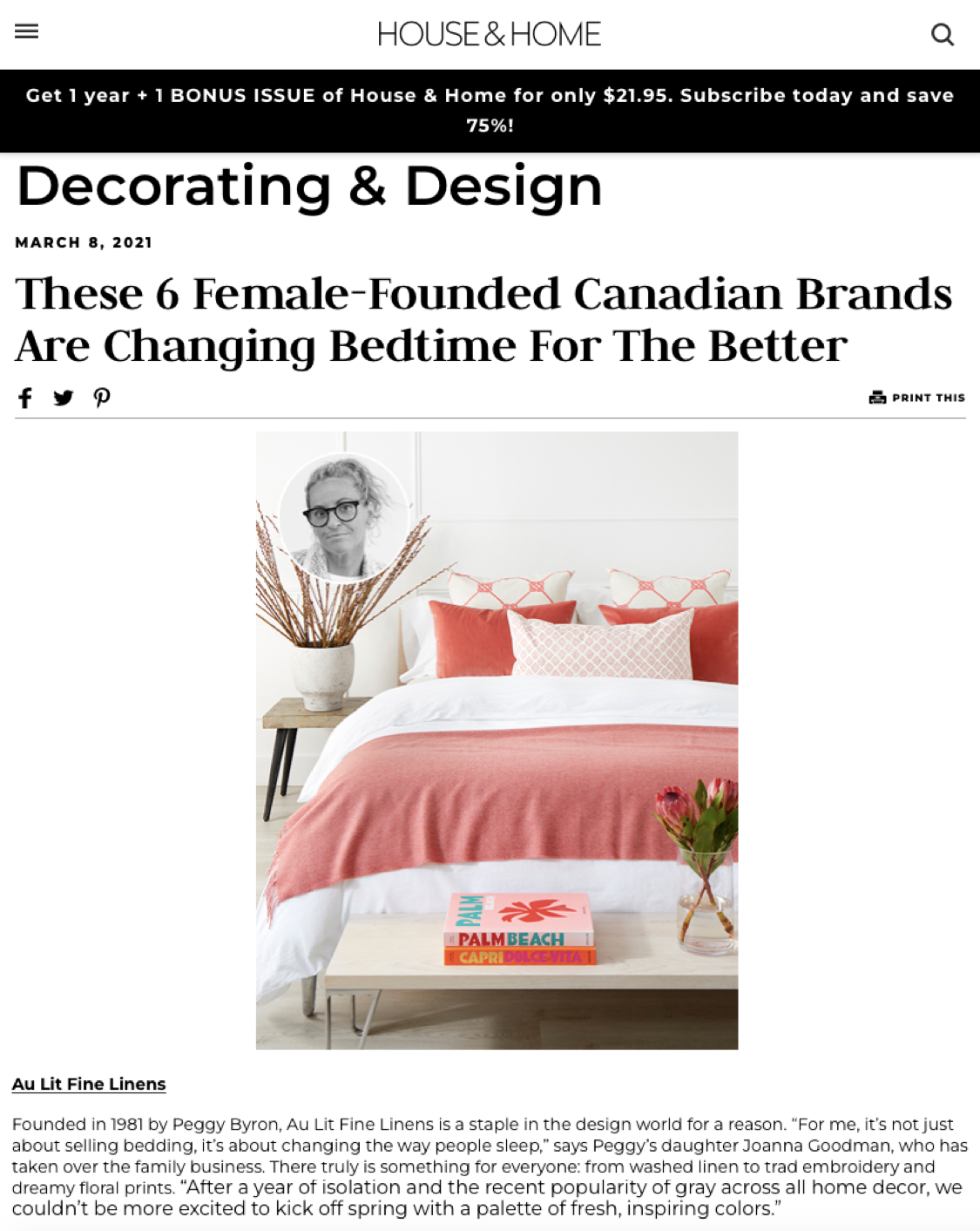 House & Home's Top Female-Founded Bedding Brands