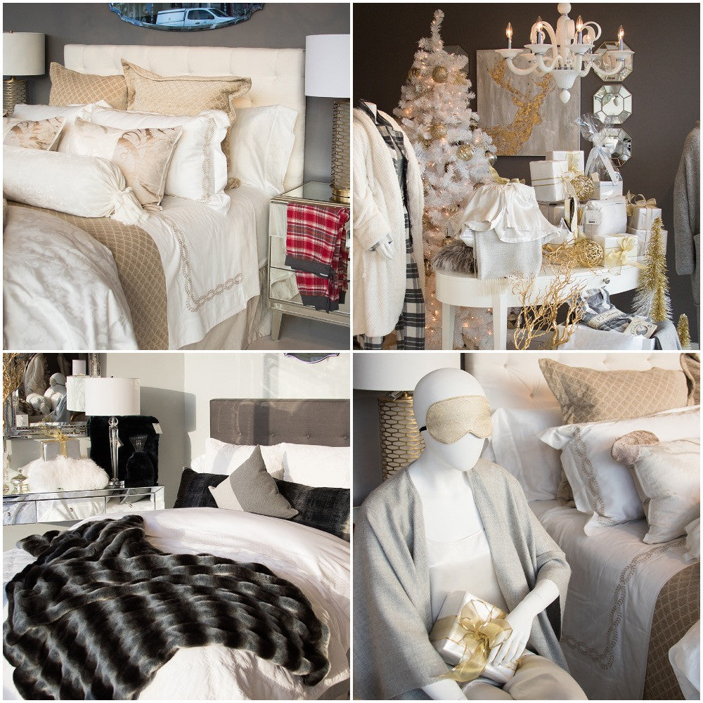 Au Lit Fine Linens Holiday Window 2016
