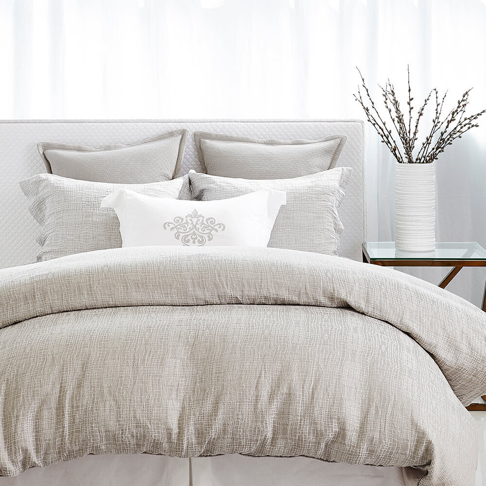 Au Lit Washed Grey Jacquard Guest Bed