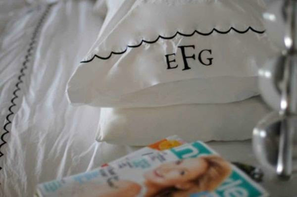 Cupcakes and Cashmere Monogrammed Scalloped Sheets