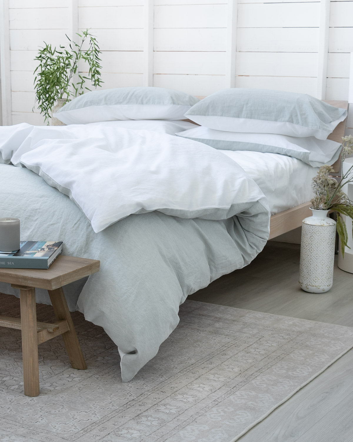 Duet Washed Linen White/Skylight