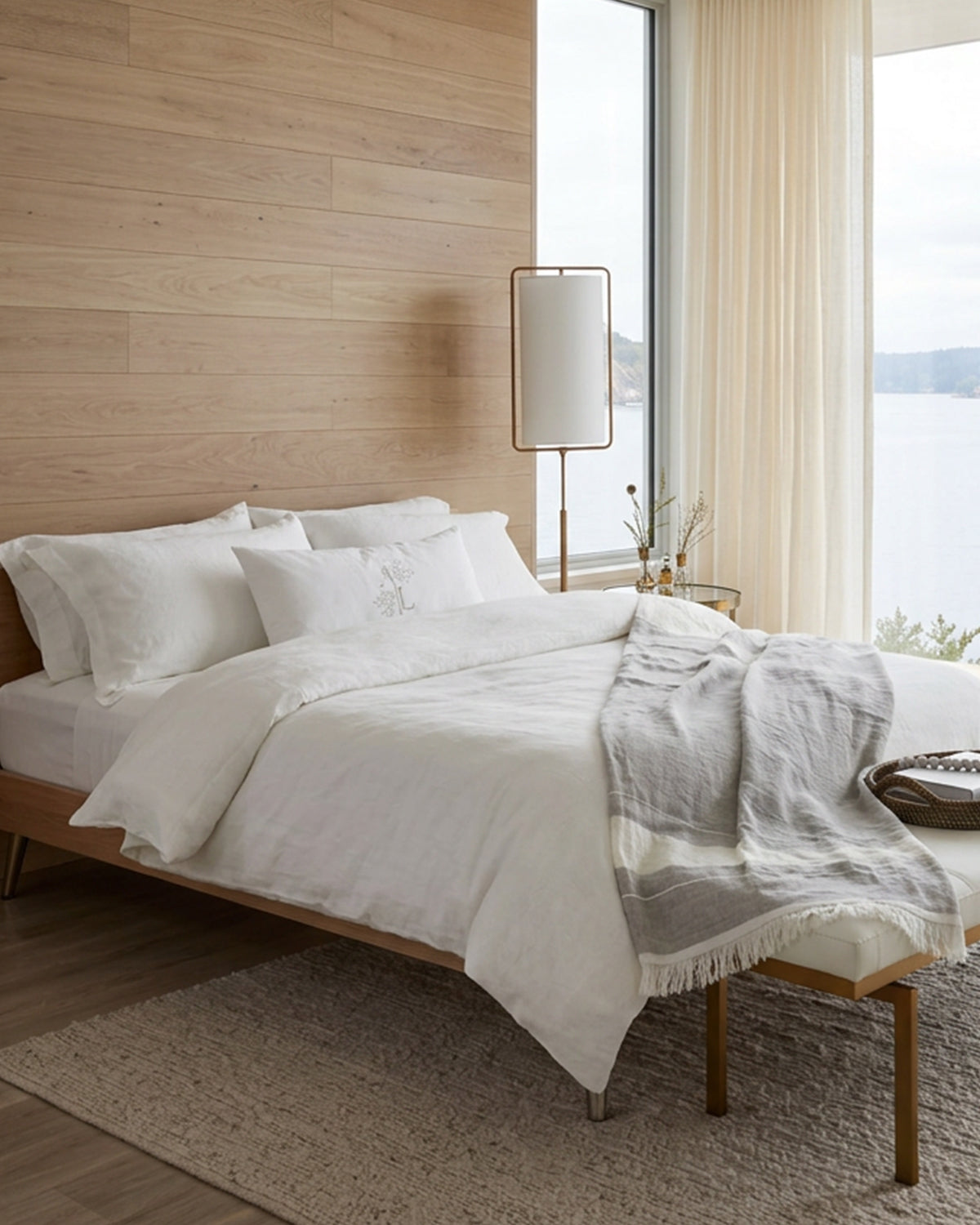 White bed in modern bed room