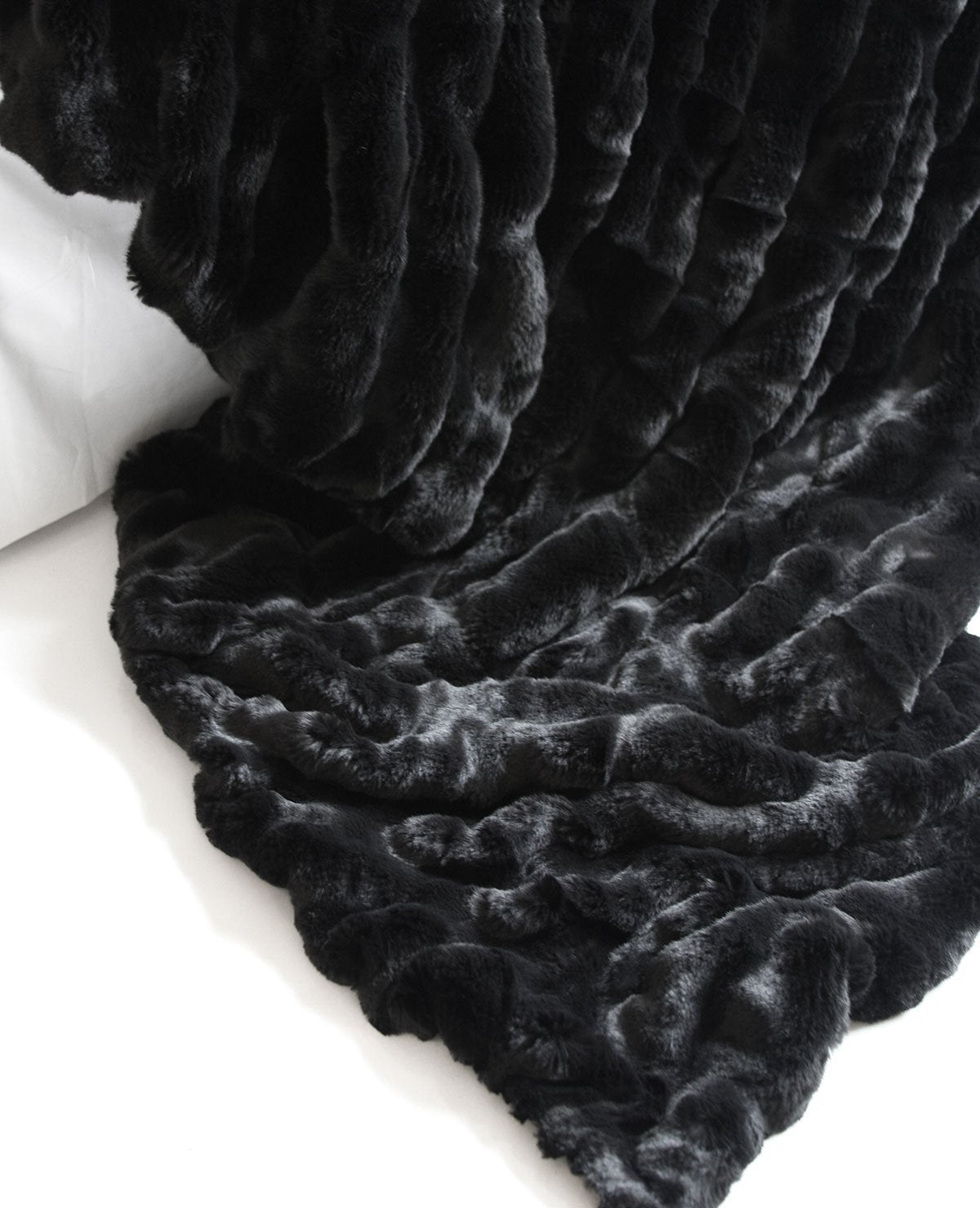 Black Mink Faux Fur Throw