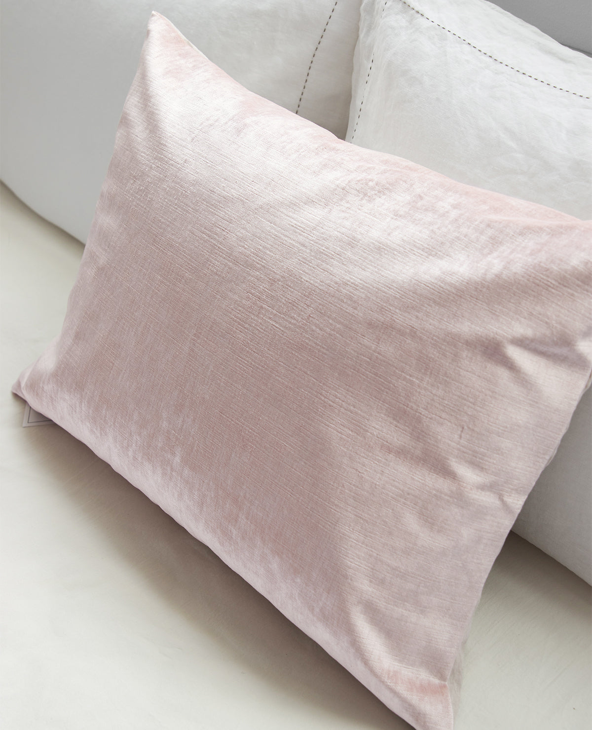 Kahlo Velvet Rosewater/Natural Linen Cushion