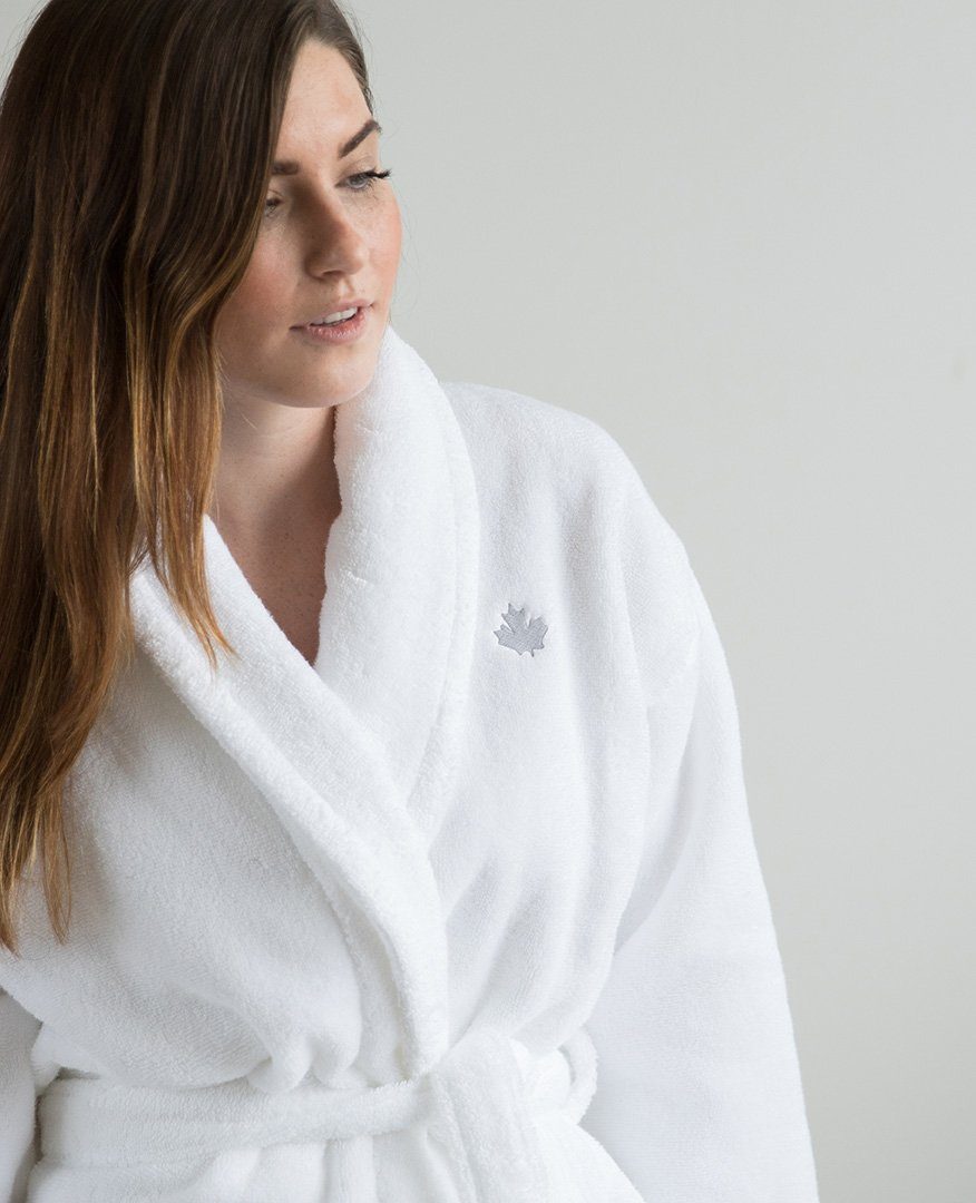 Limited Edition Maple Leaf Embroidered Robe - Au Lit Fine Linens