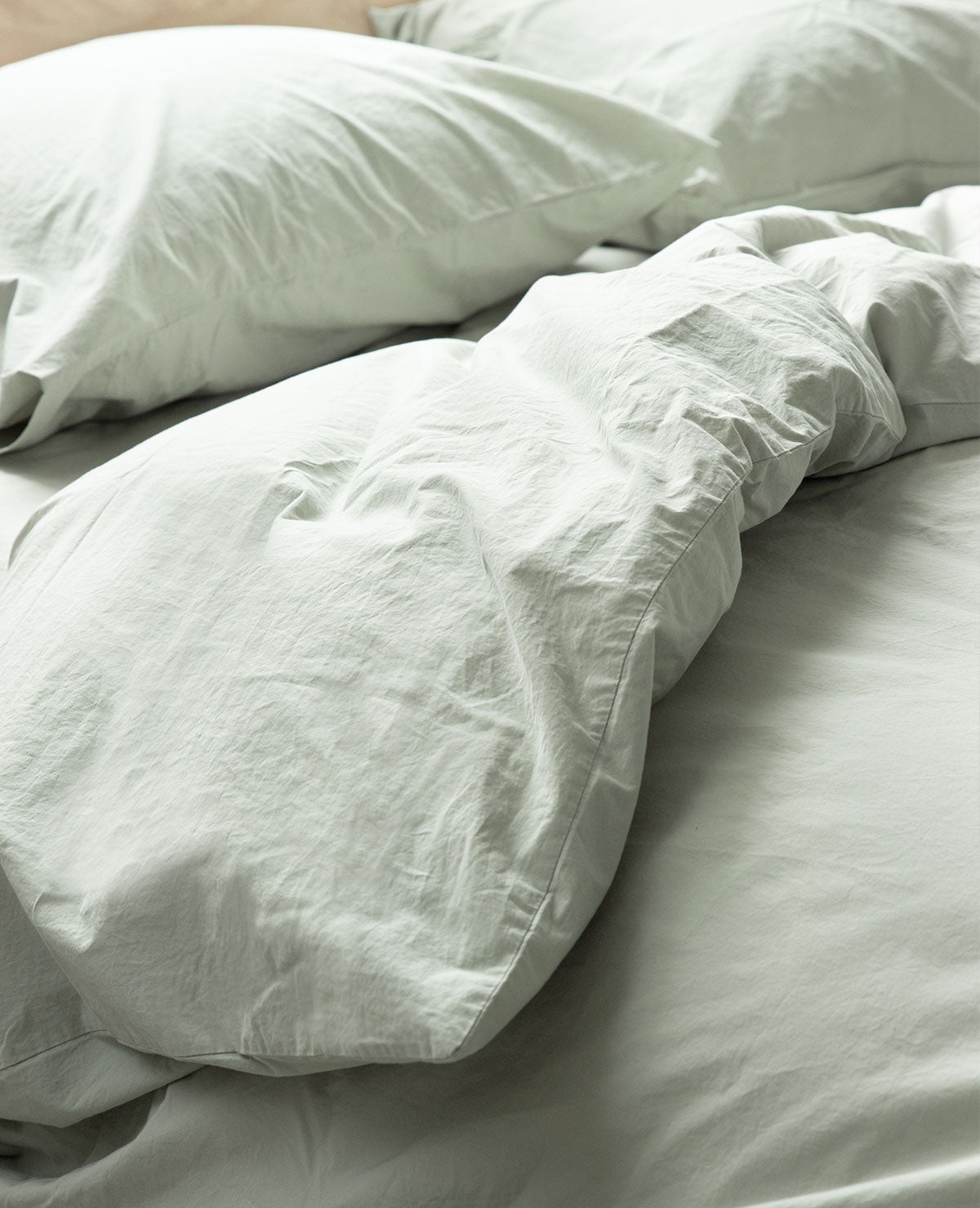 Washed Cotton Percale Sage Au Lit Fine Linens