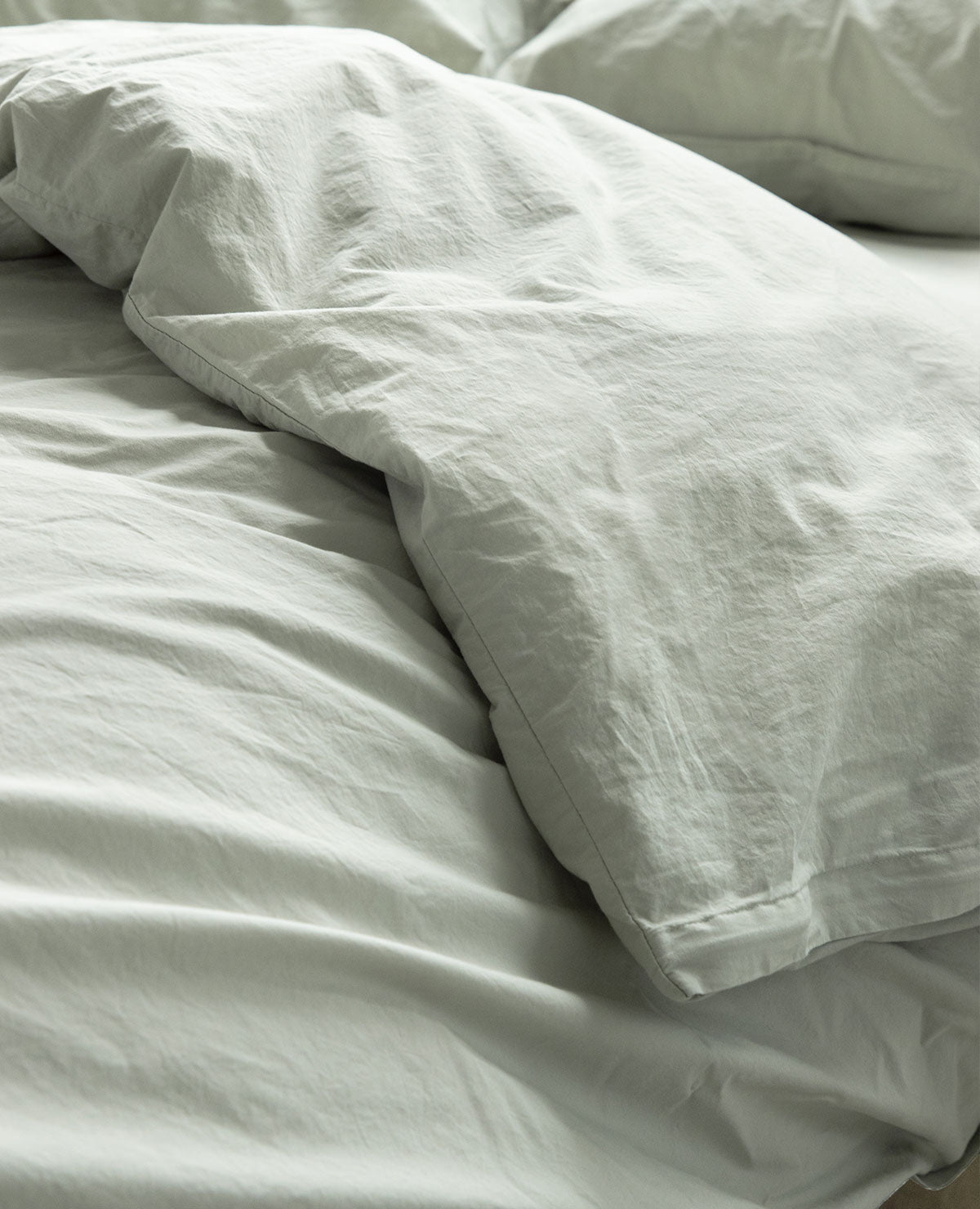 Washed Cotton Percale Sage Au Lit Fine Linens
