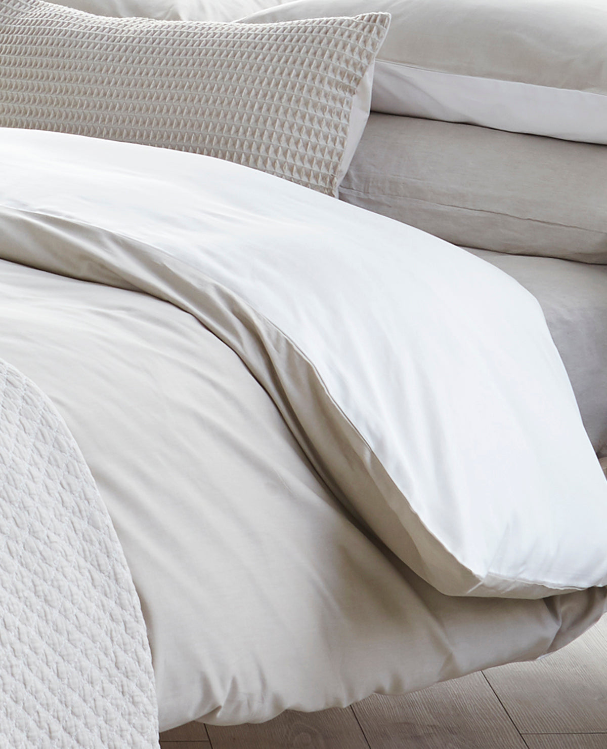 Duet Cotton Sateen Taupe/Milk