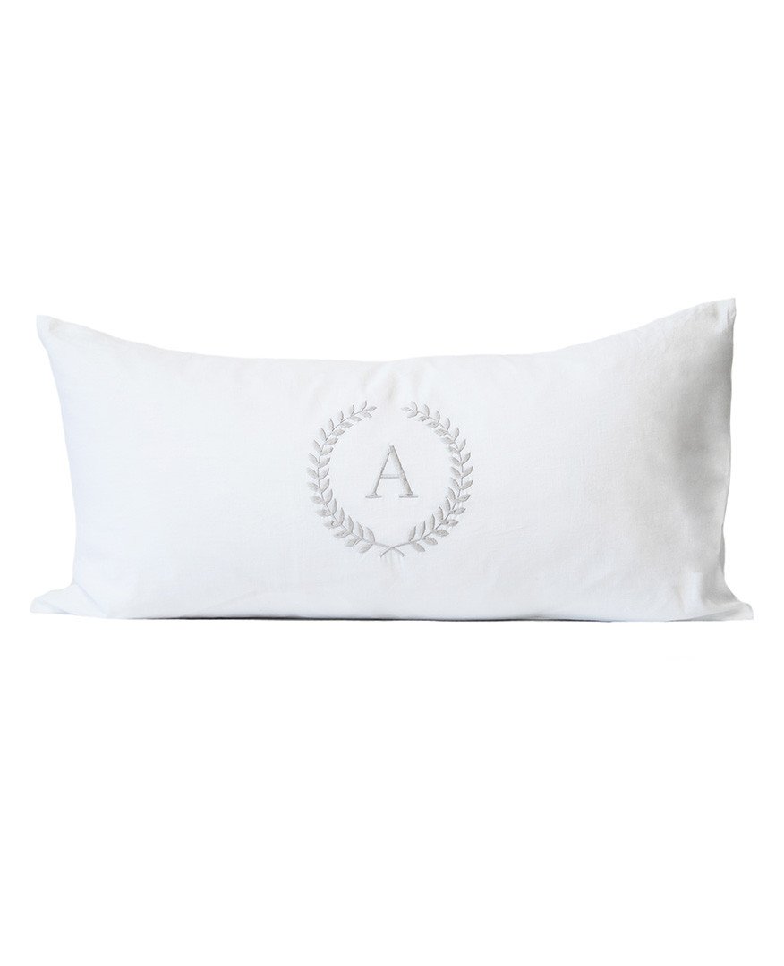 Wreath Monogram/ Linen Cushion